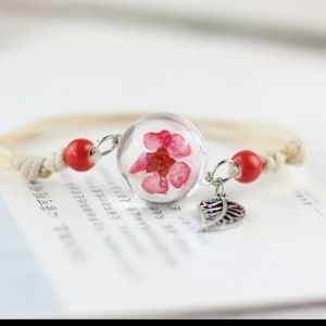 7 pcs Glass Ball Dried Dandelion Bracelets